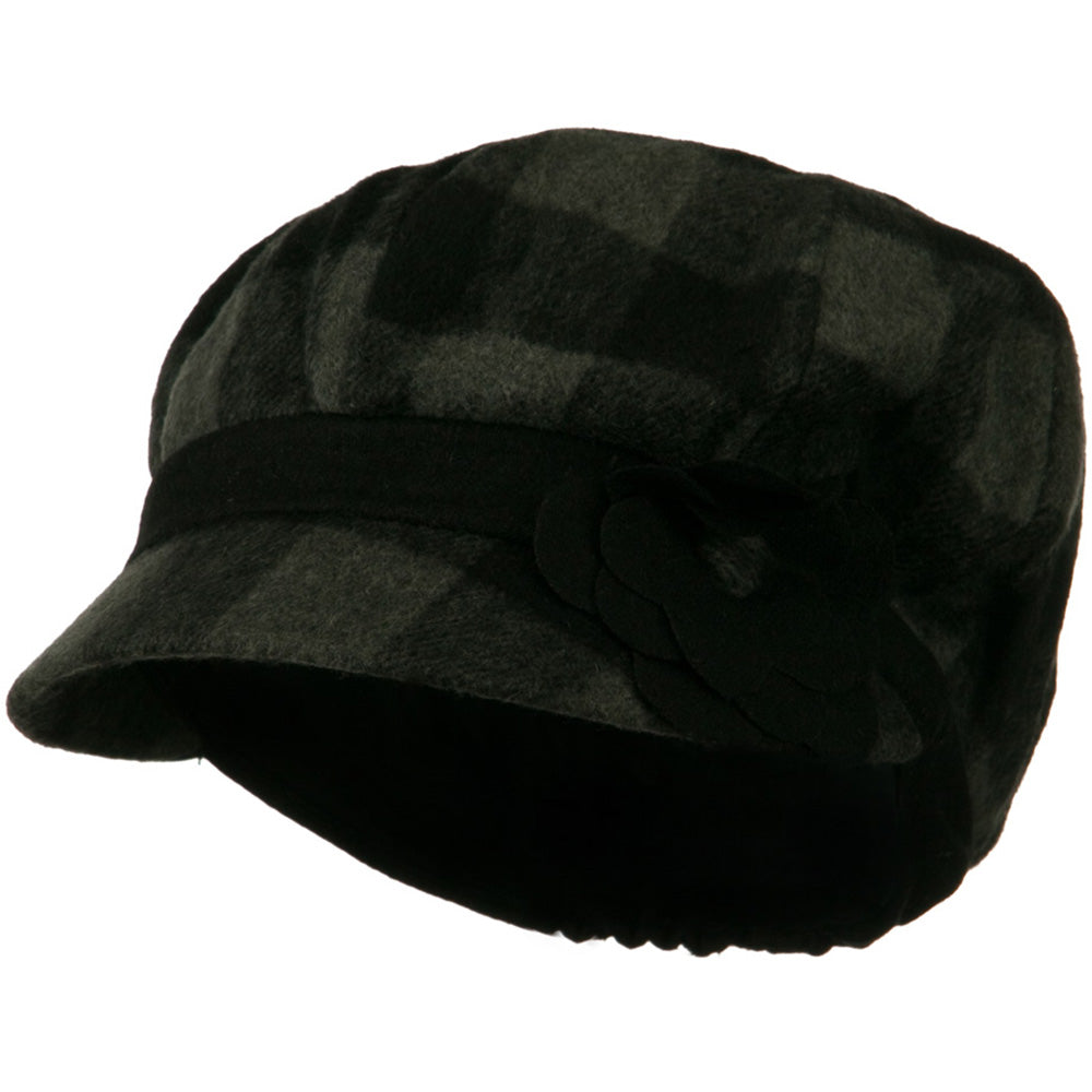 Flower Short Brim Newsboy Hat
