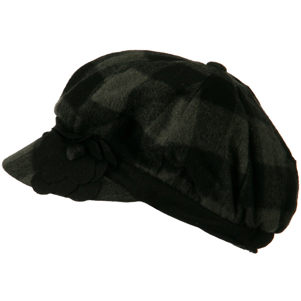 Flower Short Brim Newsboy Hat