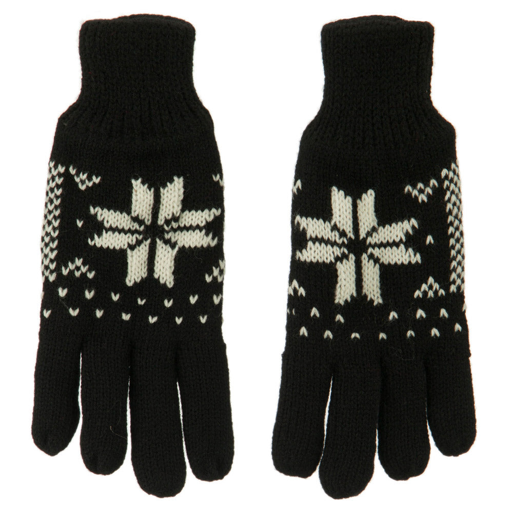 Fancy Snowflake Design Gloves