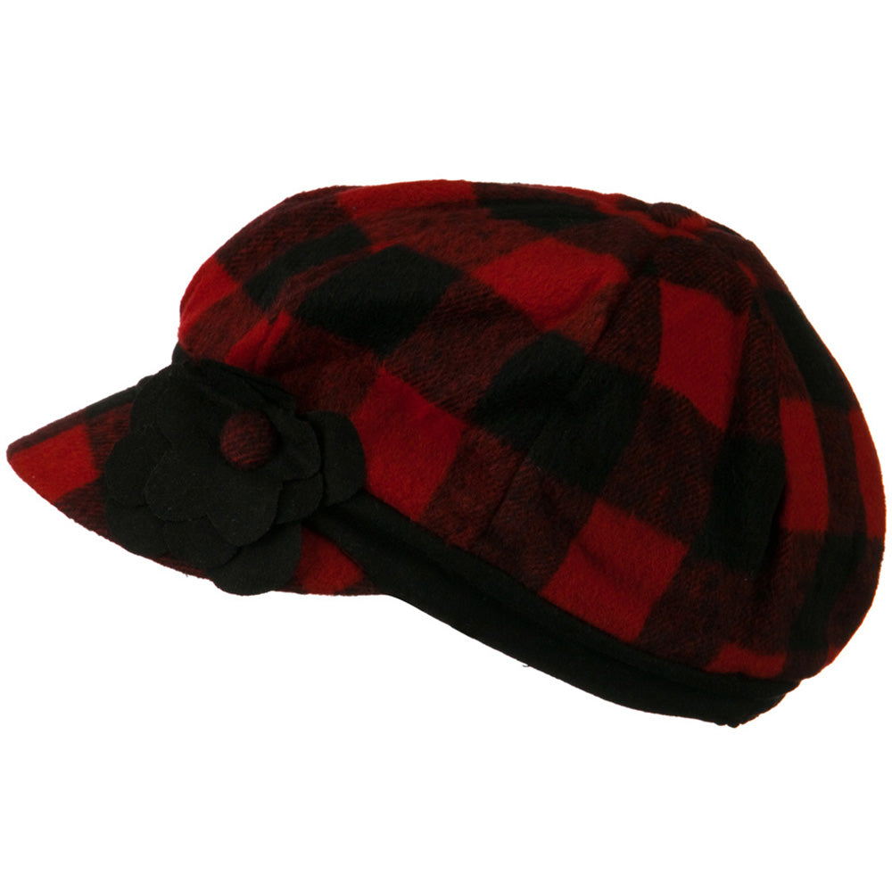 Flower Short Brim Newsboy Hat