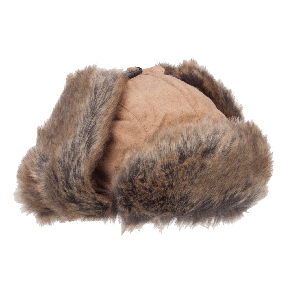 Suede Faux Fur Winter Trooper Hat