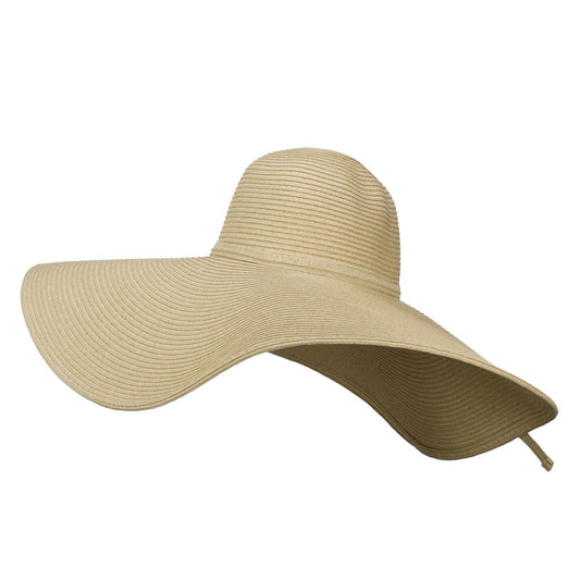 Wavy Brim Paper Braid Sun Hat