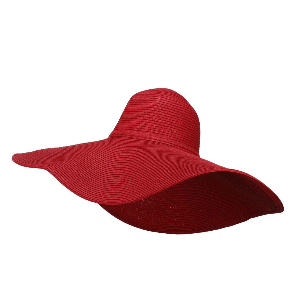 Wavy Brim Paper Braid Sun Hat