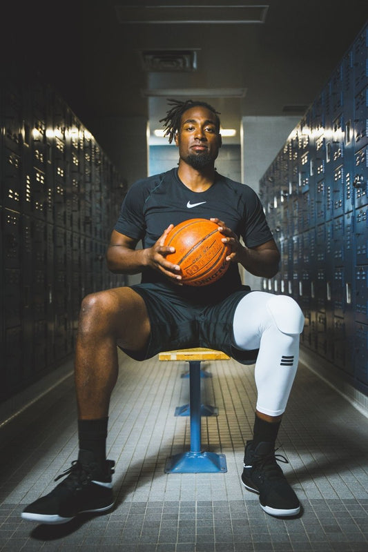 Full-Length Padded Knee Sleeve - White