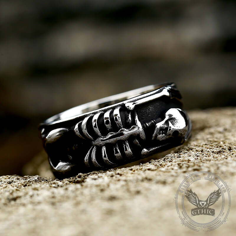 Full Skeleton Wrap Stainless Steel Skull Ring