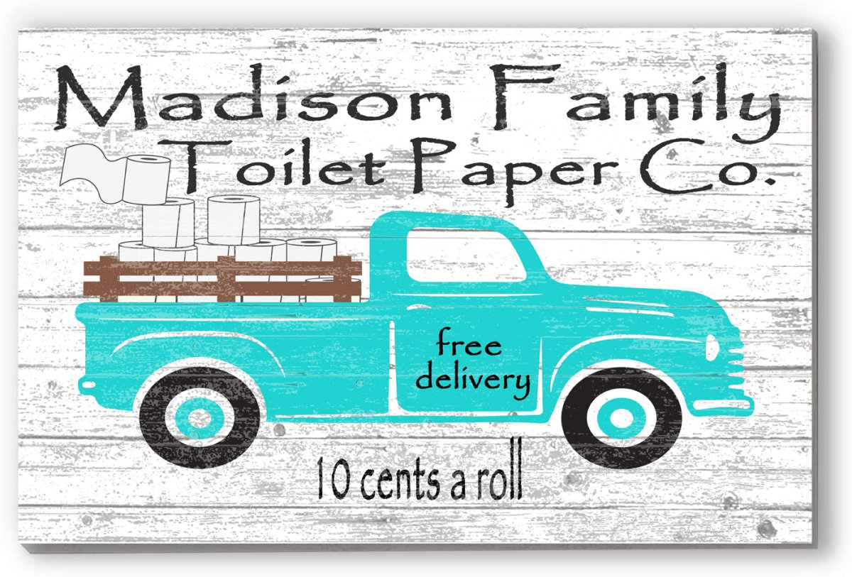 Funny Bathroom Sign Decoration Personalized Family Name Old Fashioned Design