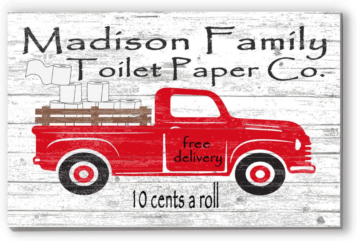 Funny Bathroom Sign Decoration Personalized Family Name Old Fashioned Design