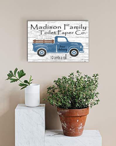 Funny Bathroom Sign Decoration Personalized Family Name Old Fashioned Design