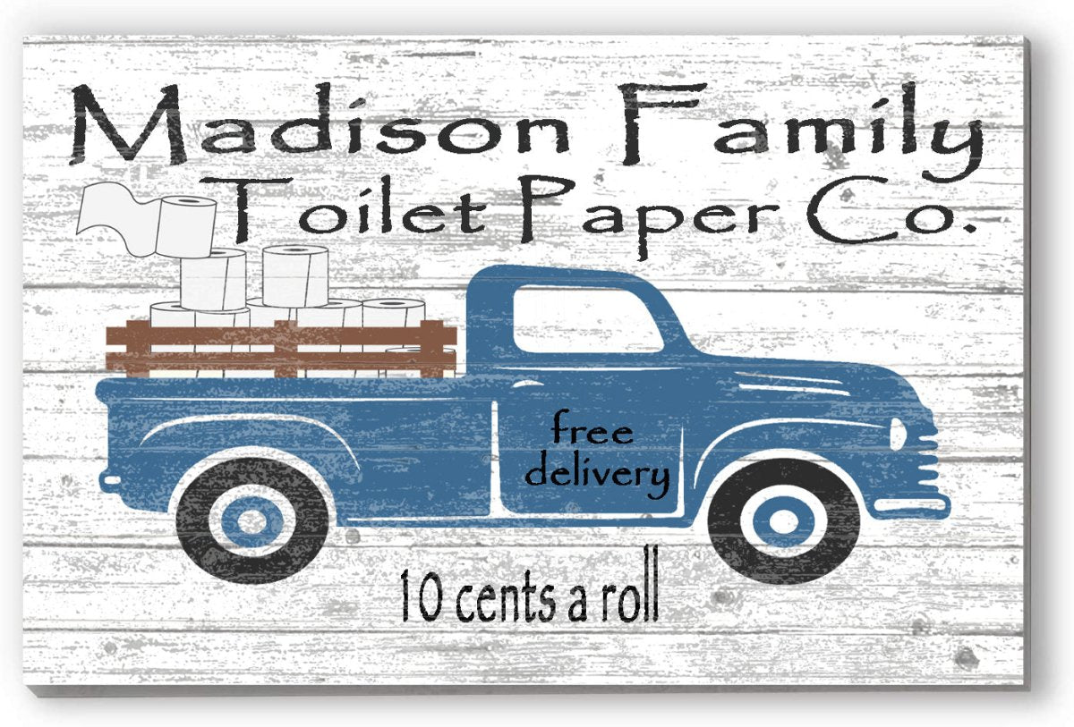 Funny Bathroom Sign Decoration Personalized Family Name Old Fashioned Design