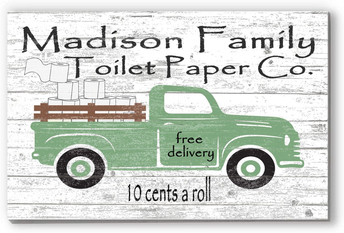 Funny Bathroom Sign Decoration Personalized Family Name Old Fashioned Design