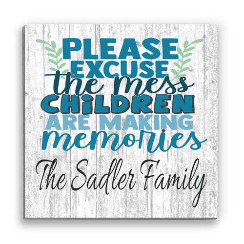 Funny Farmhouse Style Sign Custom Personalized Gift Excuse the Mess