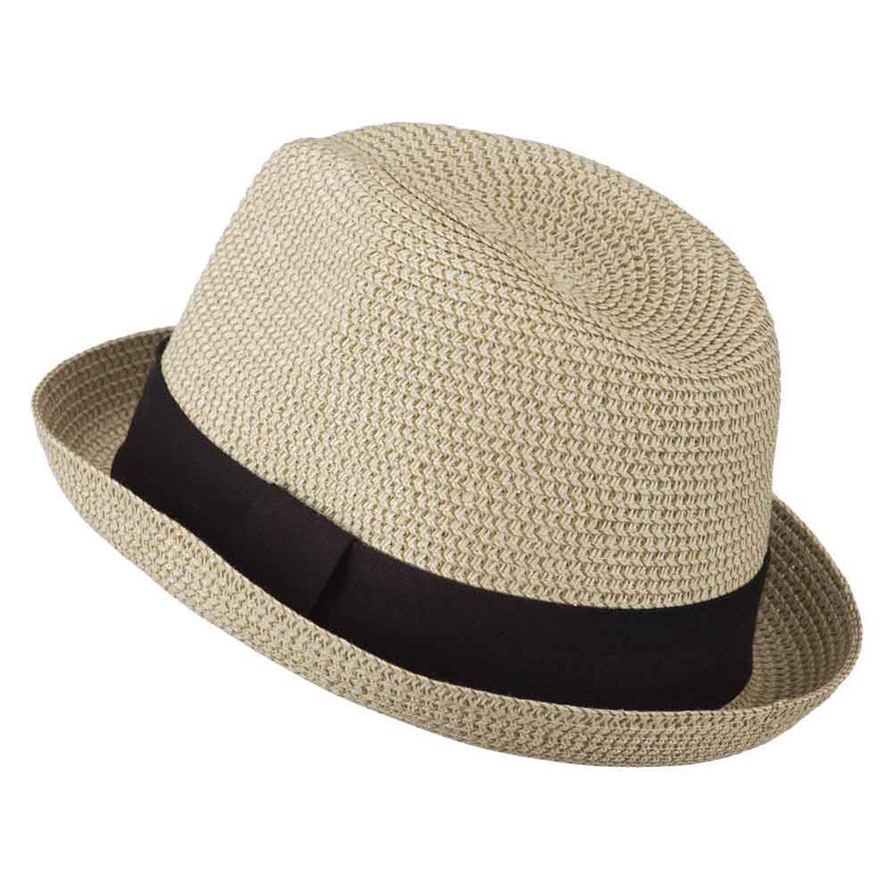 Men's Fedora with Paper Straw Braid