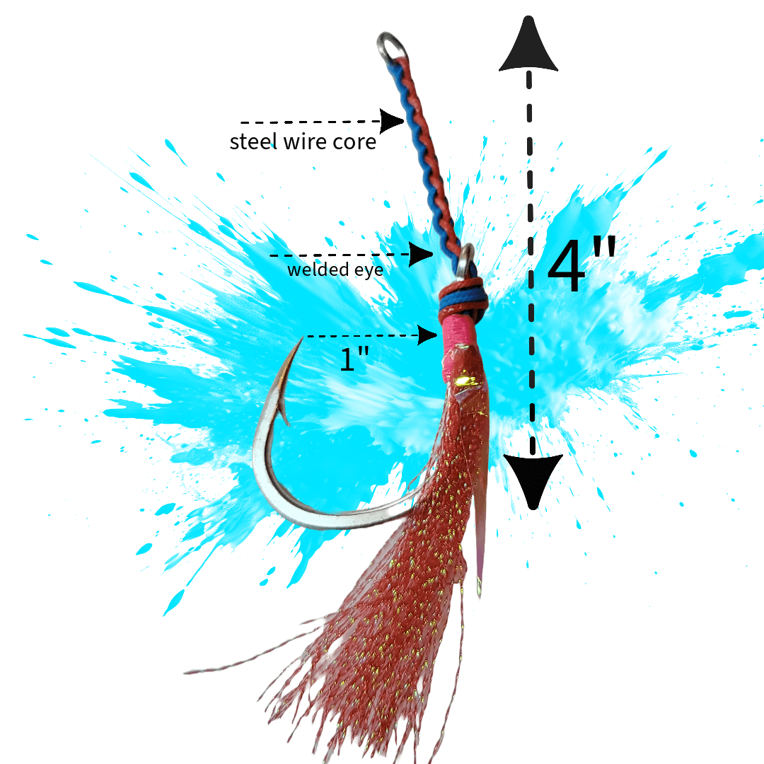 Kraken Assist Hooks – 10/0 Heavy-Duty Saltwater Slow Pitch Jigging Hooks