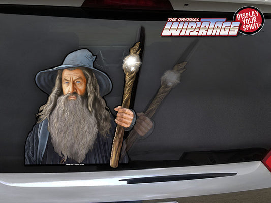 Gray Wizard You Shall Not Pass Waving WiperTag