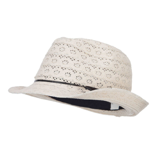Girl's Cotton Lace Fedora