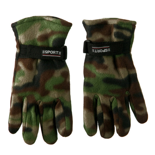 Men's Green Camo Fleece Glove