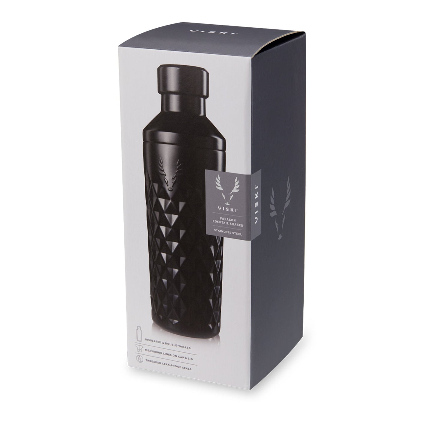 Paragon Stainless Steel Cocktail Shaker in Obsidian