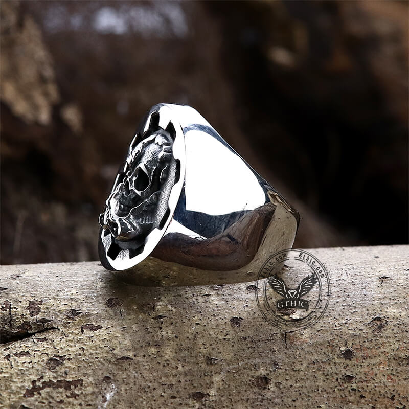 Gear Helmet Stainless Steel Skull Ring