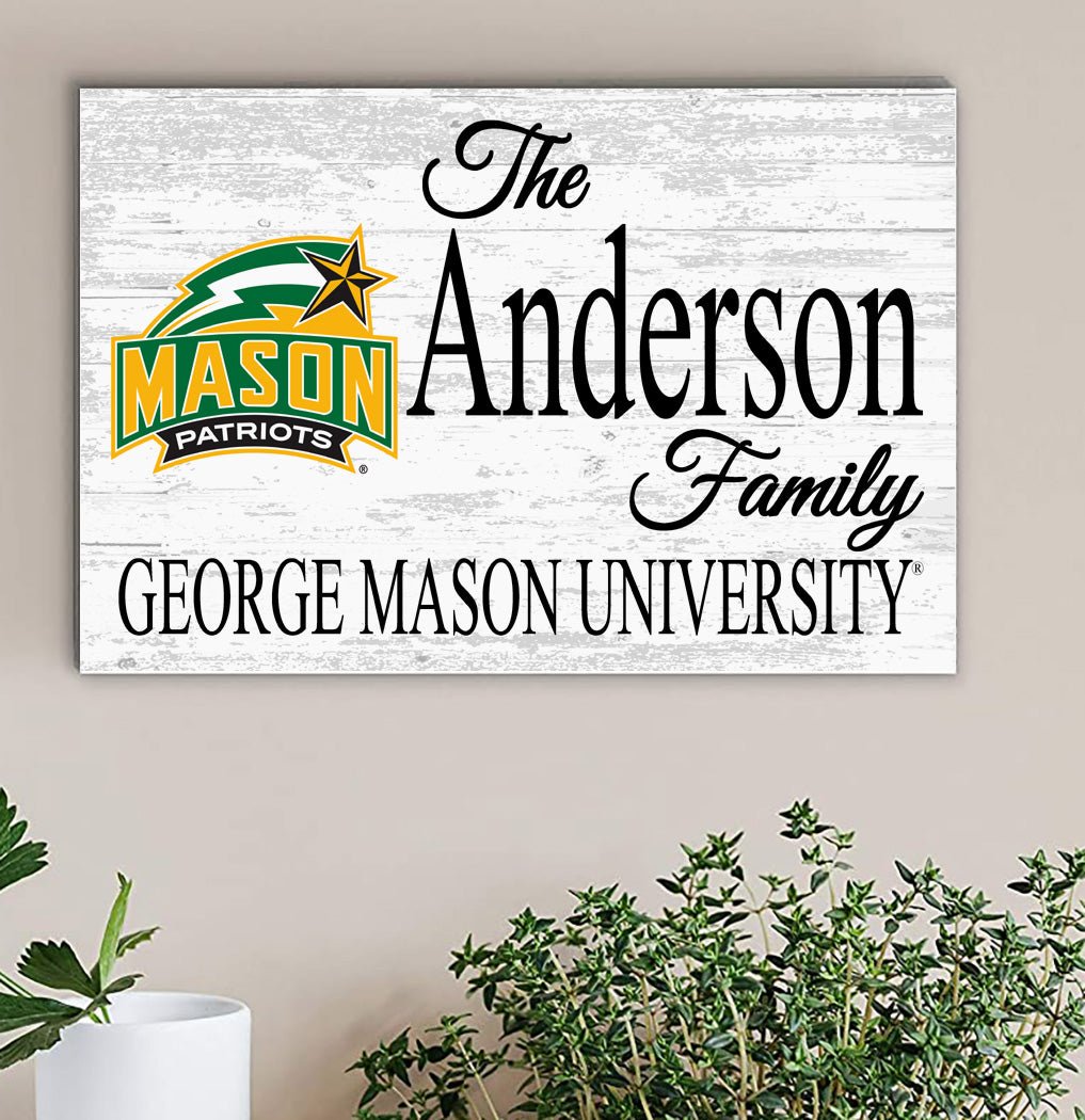 George Mason Family Name Sign – Personalized George Mason University Wood Plaque for Alumni or Graduation