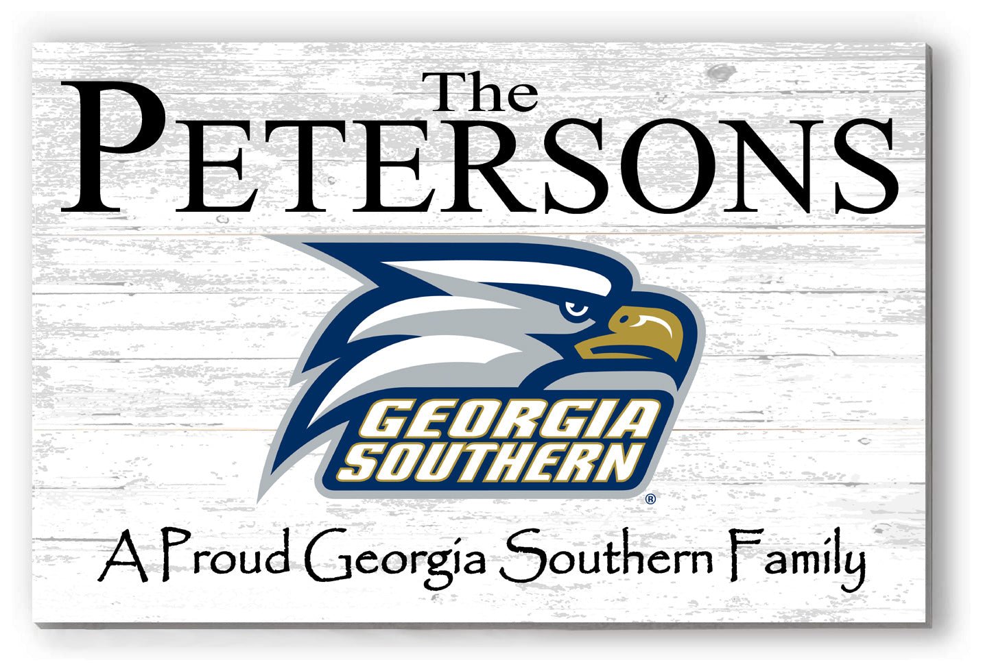 Georgia Southern Family Name Sign – Personalized Wood Plaque for Alumni or Graduation