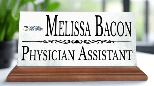 Georgia Southern Desk Nameplate – Custom Marble Name Sign with Personalized Title