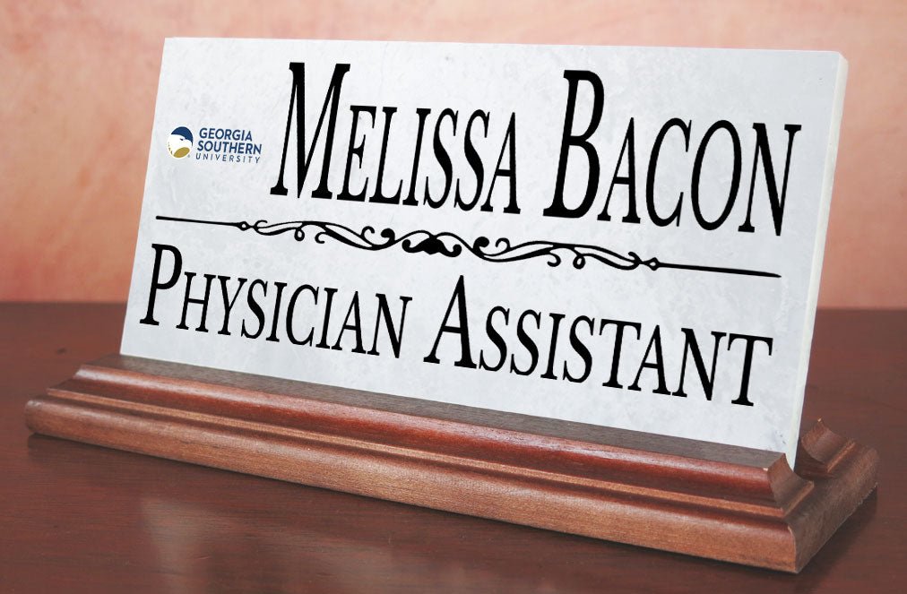 Georgia Southern Desk Nameplate – Custom Marble Name Sign with Personalized Title