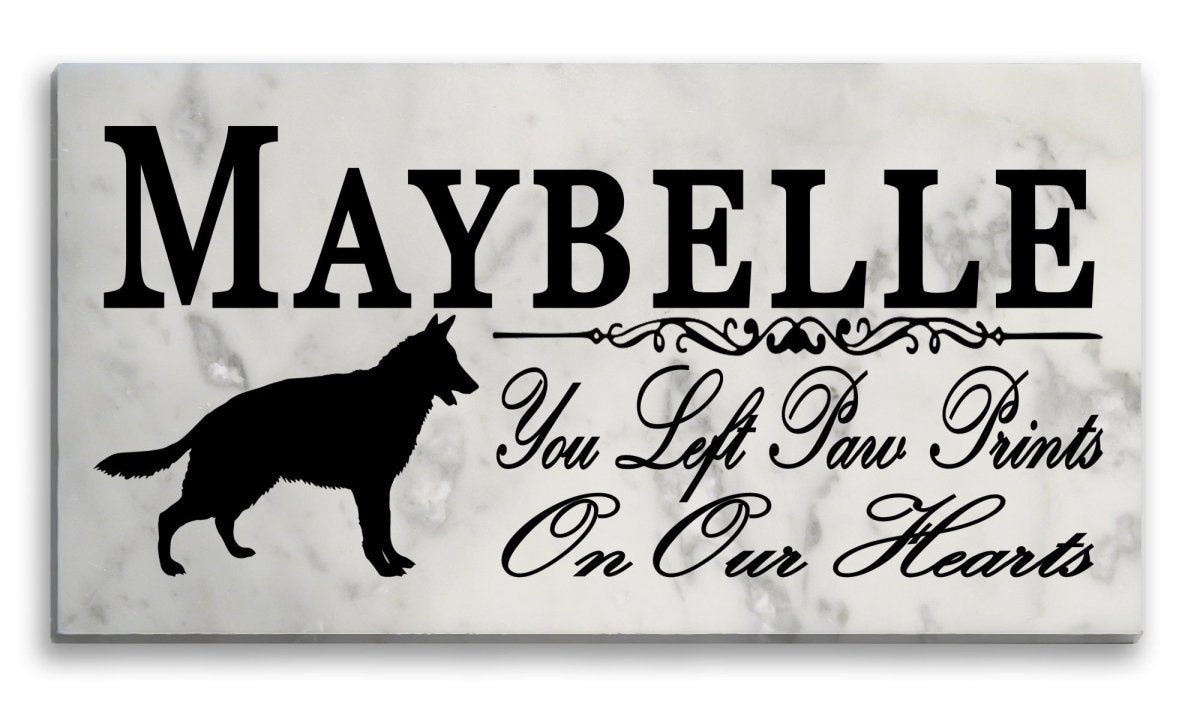 German Shepherd Memorial Stone Personalized Dog Garden Rock Grave Marker Outdoor or Indoor