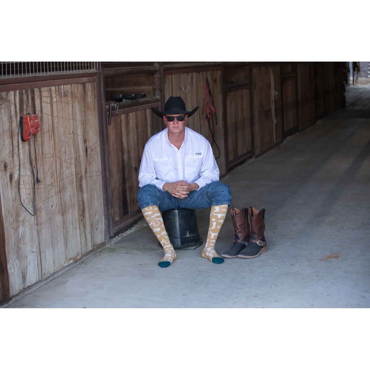 Get Western Gold/Jade Performance Boot Socks