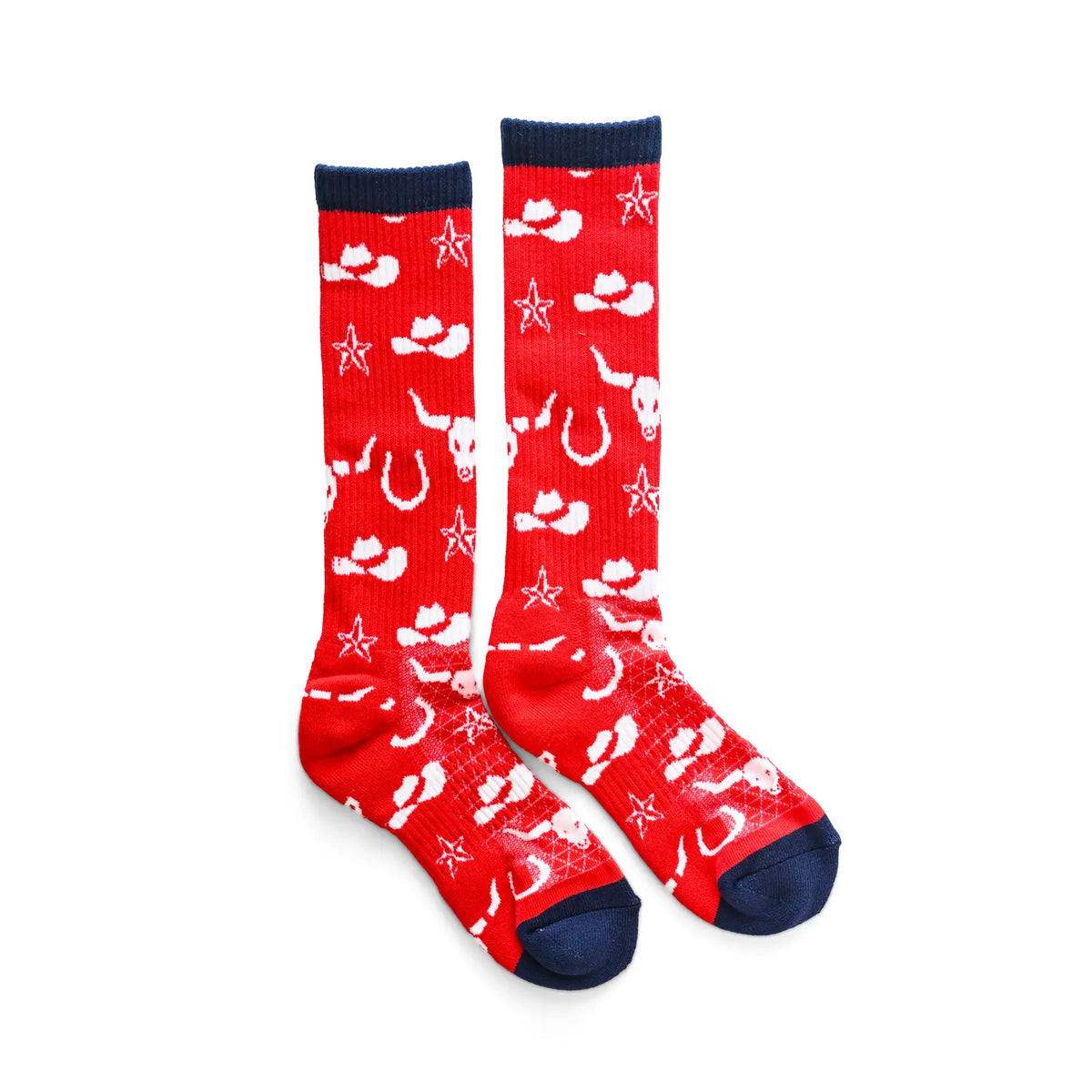 Get Western Red/ Navy Performance Boot Socks