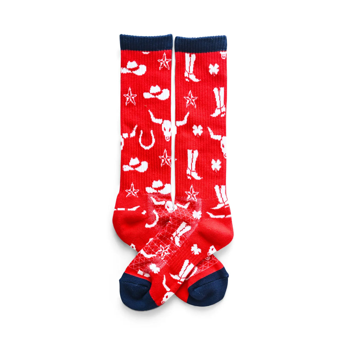 Get Western Red/ Navy Performance Boot Socks