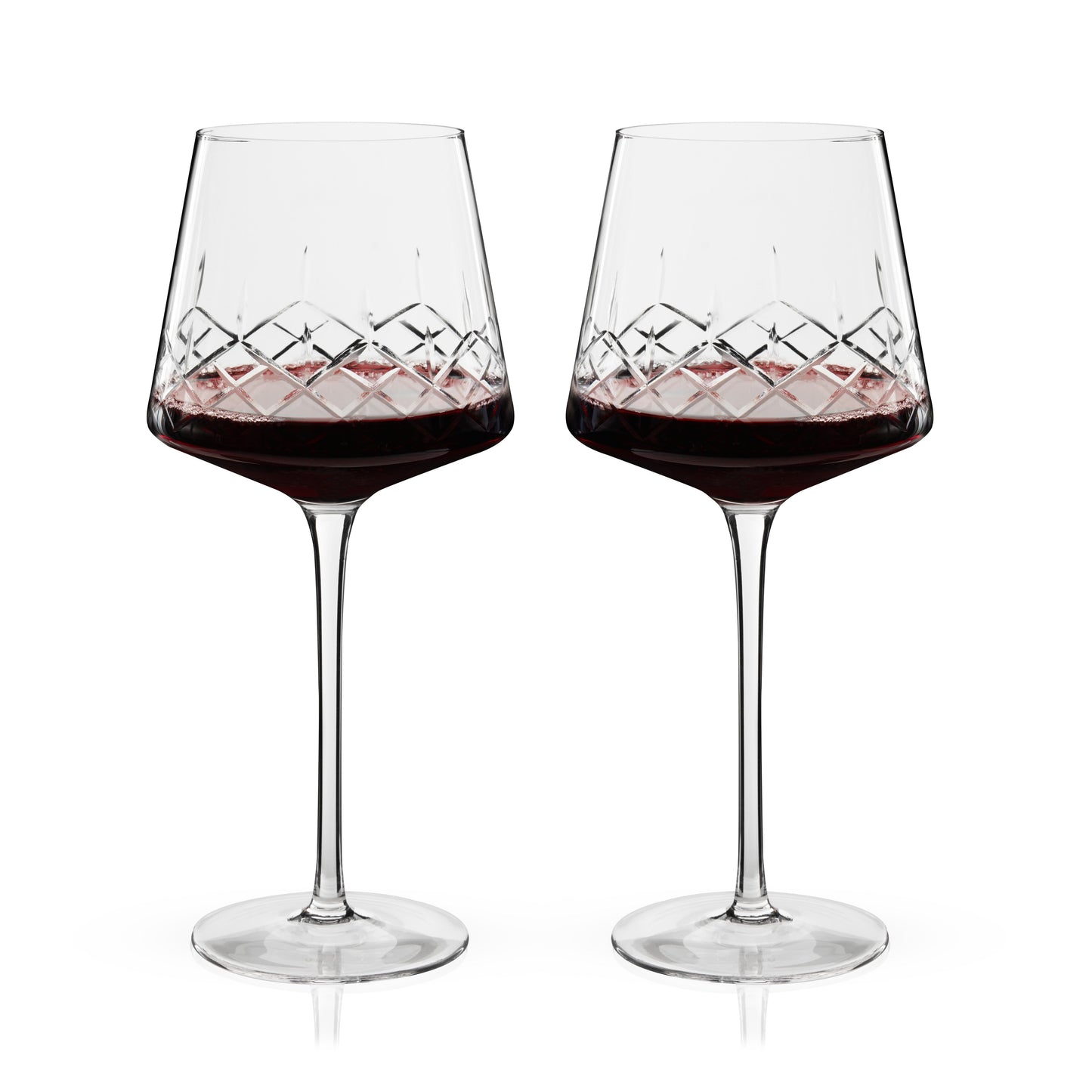 Admiral Crystal Burgundy Wine Glasses, Set of 2