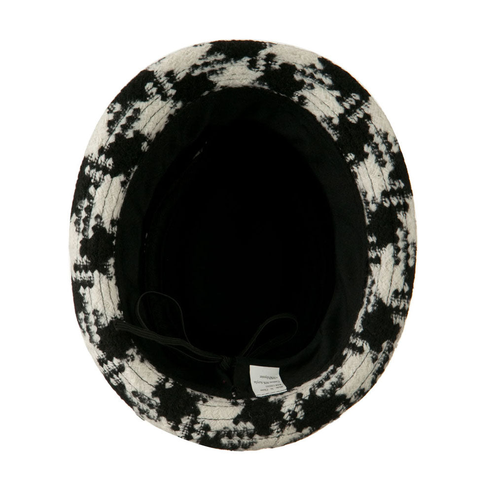 Girls Acrylic Blend Houndstooth Fedora