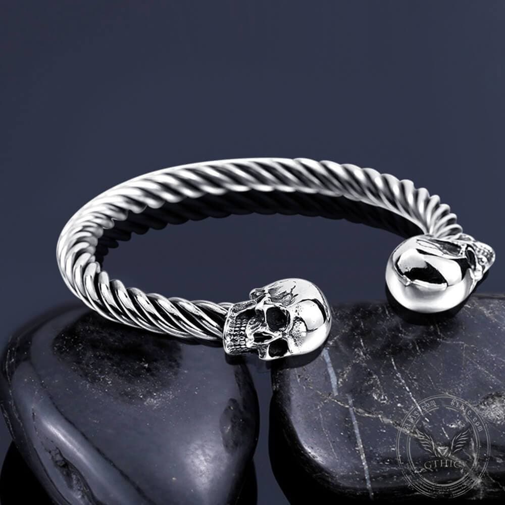 Ghost Head Stainless Steel Opening Bracelet