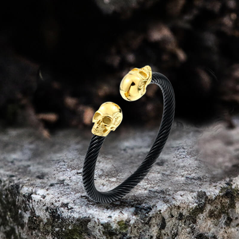 Ghost Head Stainless Steel Opening Bracelet