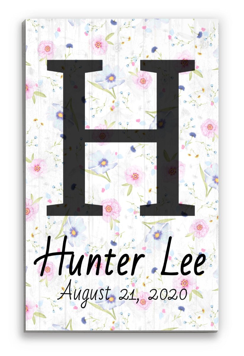 Girl's Monogram Name Sign Personalized Daughter's Room Wall Art