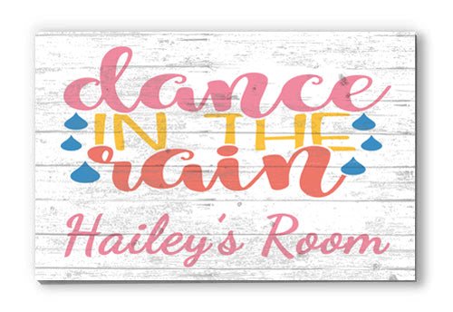 Girl's Name Sign Personalized Girl's Bedroom Decoration Dance in The Rain