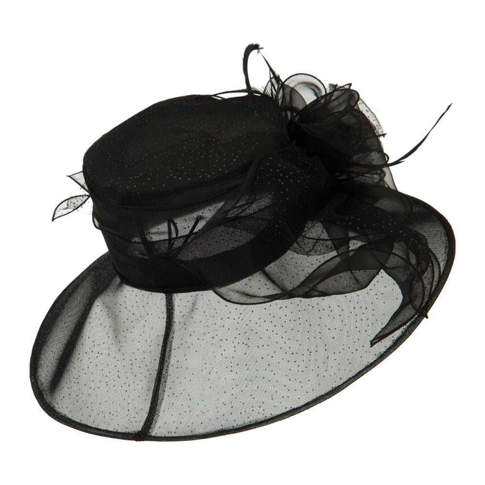 Glitter Big Bow Organza Hat