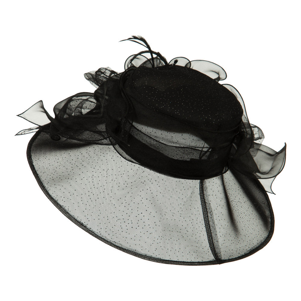 Glitter Big Bow Organza Hat