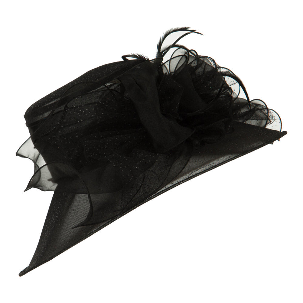 Glitter Big Bow Organza Hat