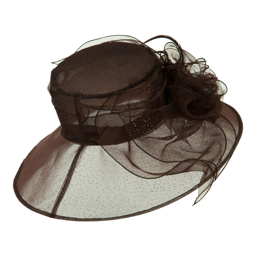 Glitter Big Bow Organza Hat