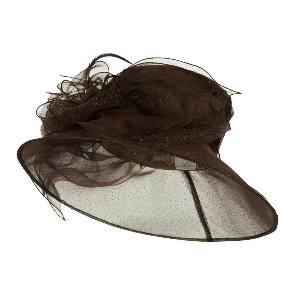 Glitter Big Bow Organza Hat