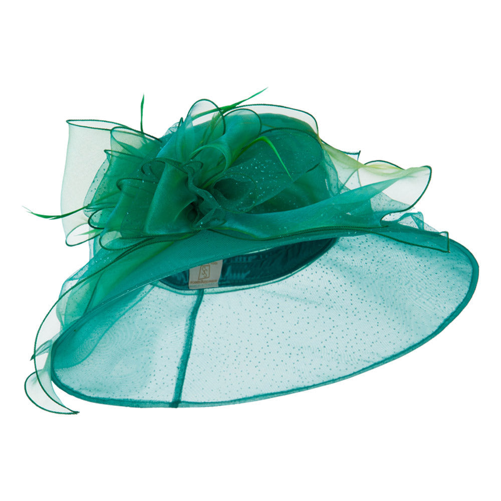 Glitter Big Bow Organza Hat