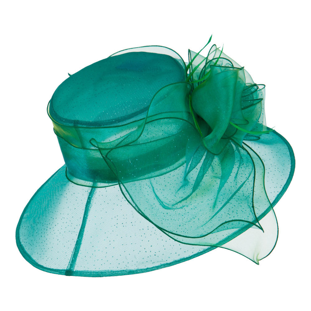 Glitter Big Bow Organza Hat