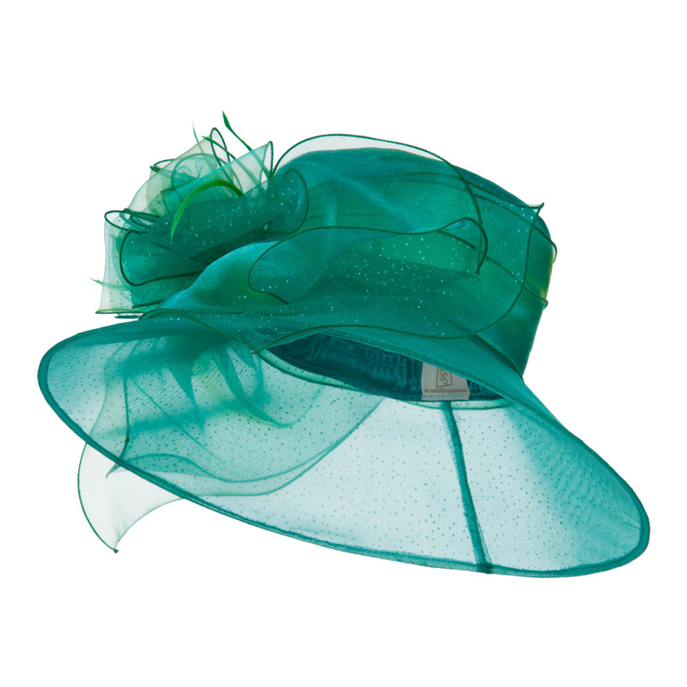 Glitter Big Bow Organza Hat