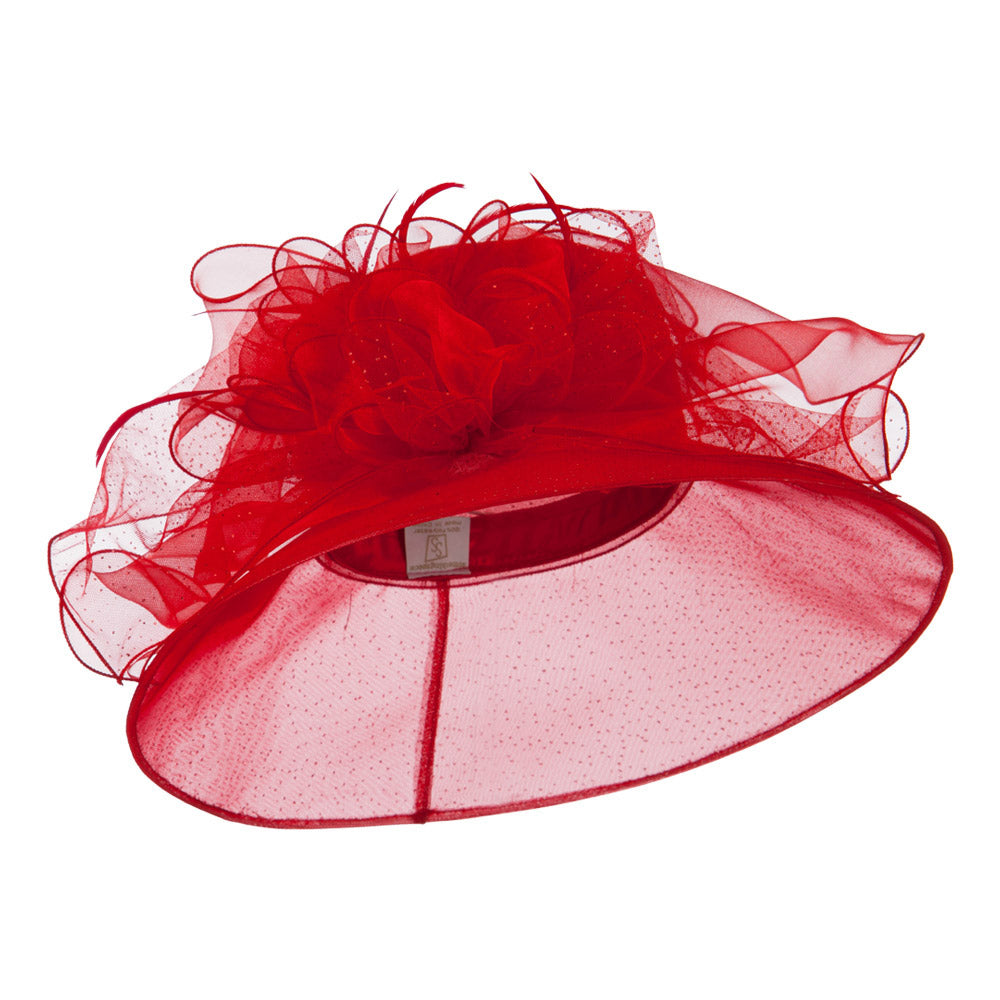 Glitter Big Bow Organza Hat