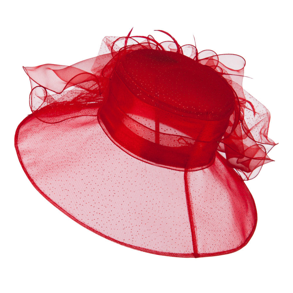 Glitter Big Bow Organza Hat