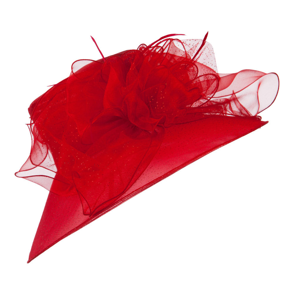 Glitter Big Bow Organza Hat