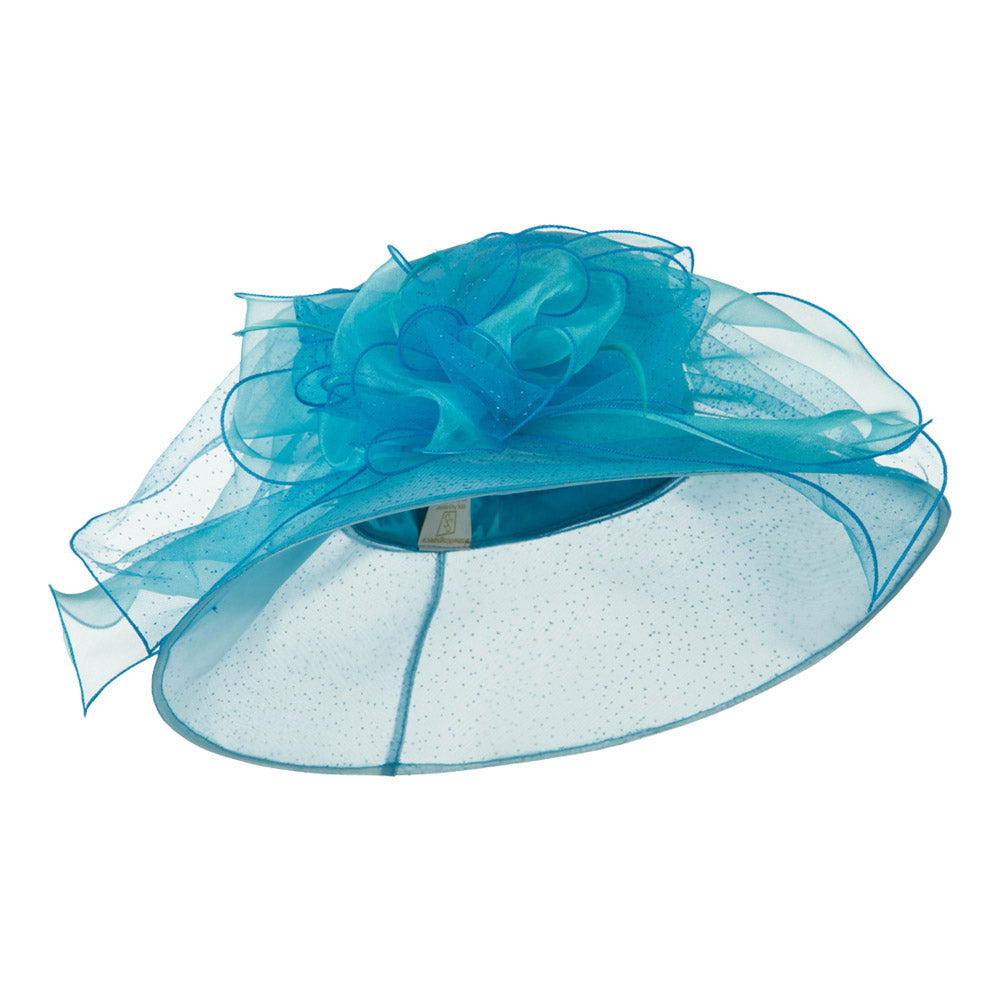 Glitter Big Bow Organza Hat