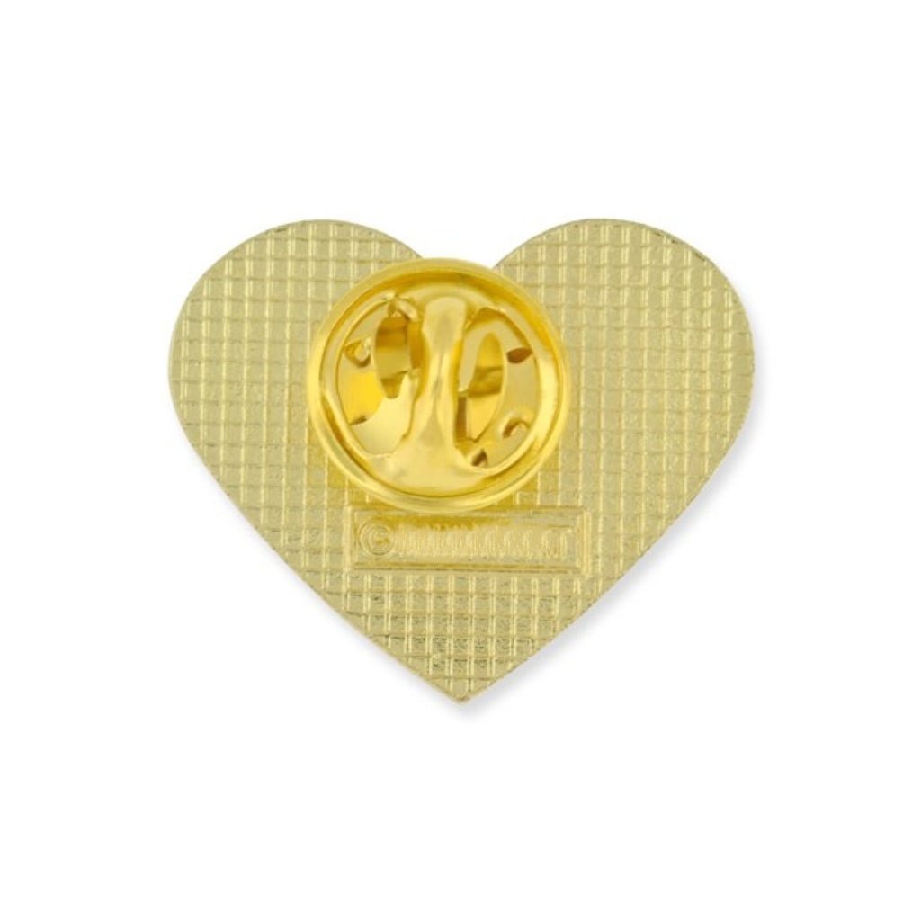 God Bless America Heart-Shaped Gold Plated Flag Pin