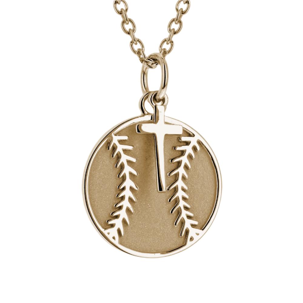 Baseball Dangle Cross Necklace